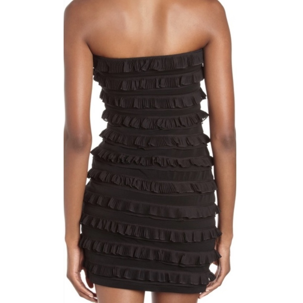 NWT Elizabeth and James Vivienne Tiered Ruffle Strapless Little Black Dress S - Picture 5 of 5